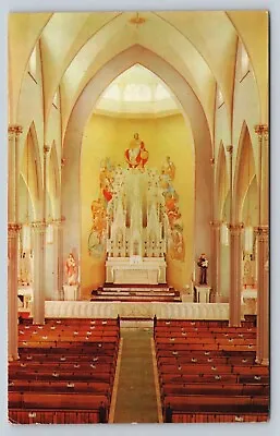 Galesburg IL Corpus  Christi Catholic Church Interior Mural  Postcard Vtg B7 • $6.99