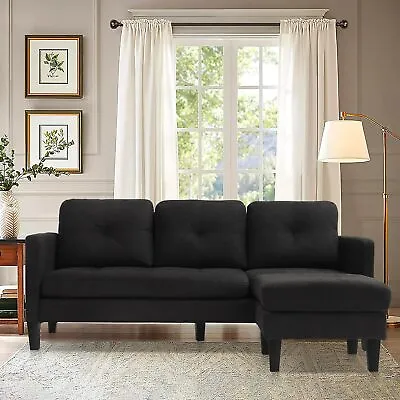 Reversible Sectional CouchL Shaped SofaRivet Decorated Small Sofa With Ottoman • $299.99