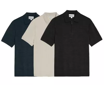 Autograph Zip Polo M&ssupima Pure Cotton Short Sleeve T-shirt Top S-3xl 497 • £15.99