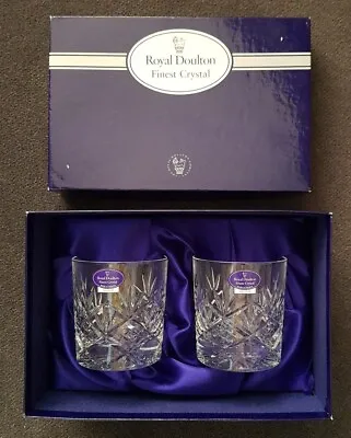 £25 • Buy Royal Doulton Crystal - Hellene Whiskey Rummer Pair Tumblers. BNIB