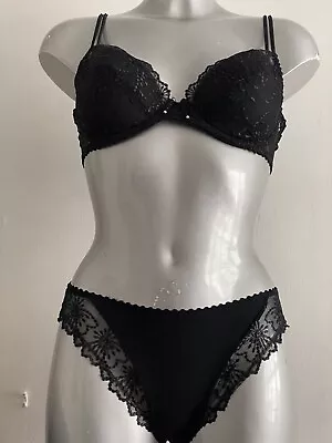 Marie Jo Jane Bra 34b Push Up Removable Pads. Black 34B New With Tags • £58