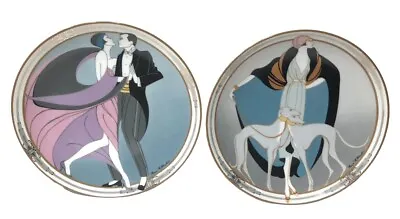 Art Deco 1990 Collector Plates Flapper Greyhounds Tango Dancers W S George Set 2 • $54