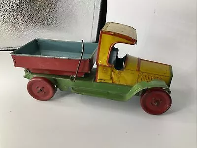 Vintage 1930s J Chein Co USA Tin Toy Truck W/ Dump Bed 9  • $135