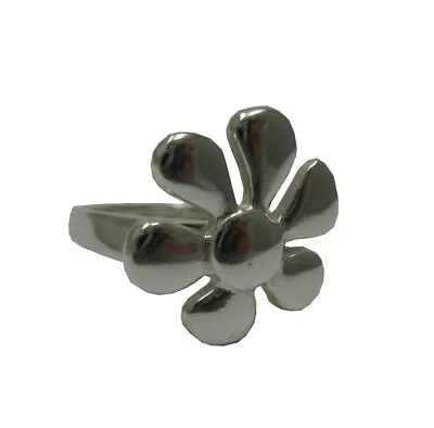 Genuine Sterling Silver Ring Flower Solid Hallmarked 925 Handmade • £20.24
