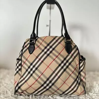 Authentic Burberry Blue Label Hand Bag Tote Nova Check Rare Nylon From Japan • $99