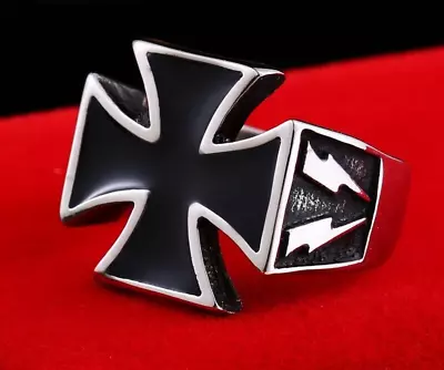 MENS Ring Iron Cross Stainless Steel BEST PRICE & QUALITY • $6.79