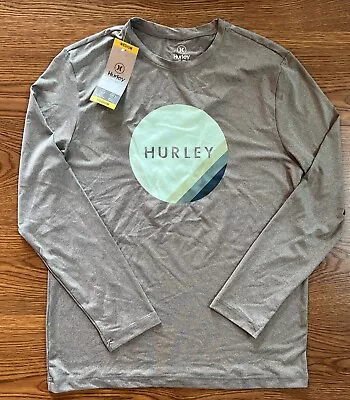 NWT Men’s Hurley Long Sleeve Swim Shirt Surf Rash Guard Size Medium M UPF 50+ • $14.95