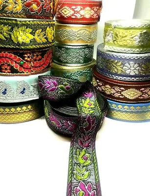 £2.99 • Buy B1) 2 Yards 23-25mm Trimming Embroidery Embosed Ribbon Braid Haberdashery Sewing