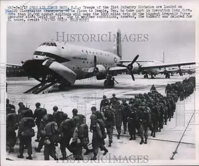 Press Photo Troops Of 31st Infantry Div.loaded On C-124 Globemaster Transport. • $19.99