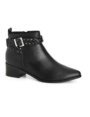 Women’s Uk Size 8 EEE  Low  Heel Black Chelsea Buckle Detail Ankle Boots (C8) • £50