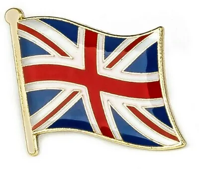 UK Flag Badge Pin QUEEN ELIZABETH 2ND Union Jack Metal GB England Scotland Wales • £3.25