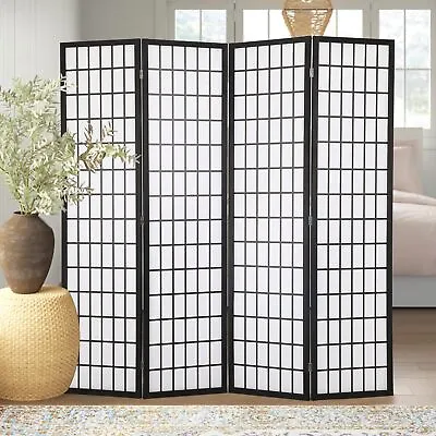4 Panel Room Divider Wall Screen Folding Wood Frame Privacy Room Divider Screen • $79.82
