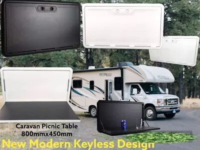 Caravan Motorhome Drop Down Foldout Picnic Table 800x450 Black Keyless. • $150