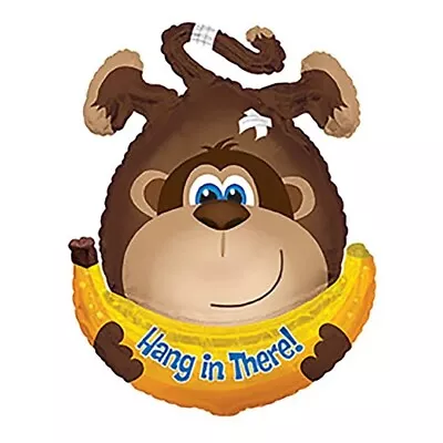 Hang In There Monkey With Banana Shape 32  Foil Balloon (Packaged) • $1.50