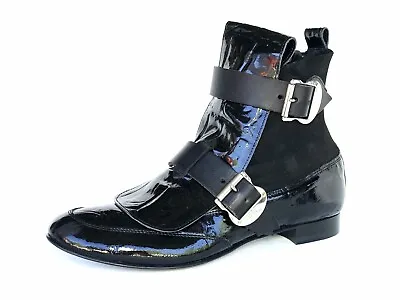 Vivienne Westwood Black Patent Leather Pirate Boots Fur Size 39.5/US 9.5 • $500