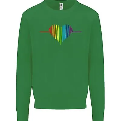 LGBT Gay Pulse Heart Gay Pride Awareness Mens Sweatshirt Jumper • $26.13