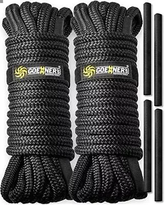 Double Braided Nylon Boat Dock Lines 2 Pack 1/2in 25ft Marine Grade Mooring Rope • $27.77