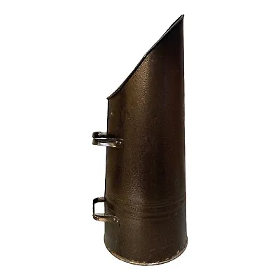 VINTAGE TALL METAL FIRESIDE COAL LOG BUCKET SCUTTLE With HANDLES • £23.74