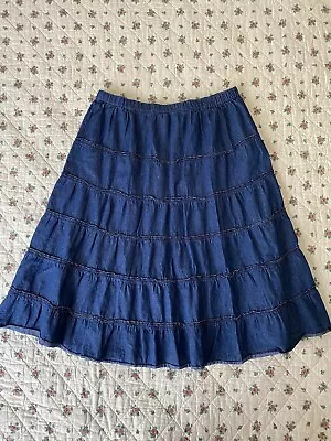 Metrowear Women’s Blue Tiered Skirt Size Small • $16