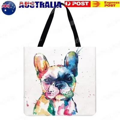 Painted Dog Printed Shoulder Shopping Bag Casual Large Tote Handbag - • $8.79