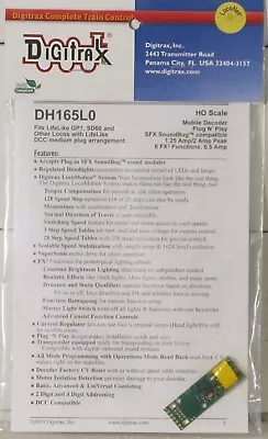 Digitrax HO Scale DH165L0 DCC Decoder Life Like P2K GP7 SD60 Other Locomotives • $29.79