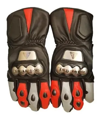 TRIUMPH Motorcycle Leather Racing Gloves Motorbike Riding Gloves  • $109.35