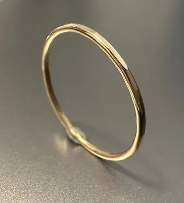 9ct Yellow Gold Hammered Stacking Ring | Solid Gold Recycled | Handmade In UK • £39.89