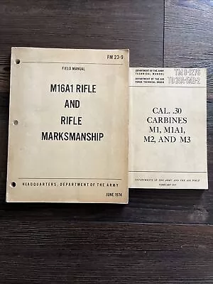 U.S. Army M16A1 Rifle & .30 Caliber Carbines Manuals • $20