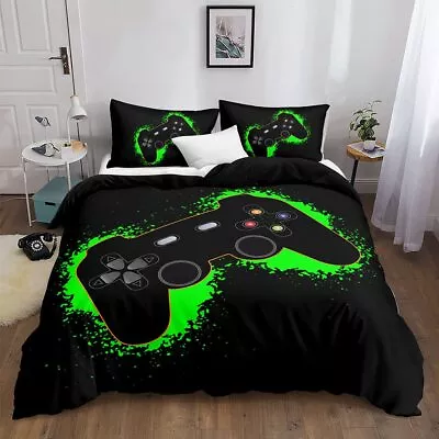 3D Gamer Gamepad Game Kids Quilt Duvet Doona Cover Set Single Double Size Bed AU • $32.95