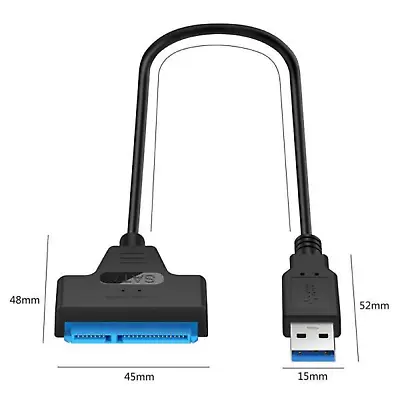 USB 3.0 To 2.5  SATA III Hard Drive Adapter Cable-SATA To USB3.0 Converter Black • $3.97