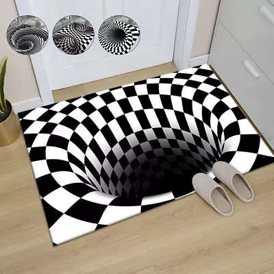 3D Illusion Door Floor Mat Anti-Slip Printed Rug Home Living Room·Bedroom·Carpet • £7.49