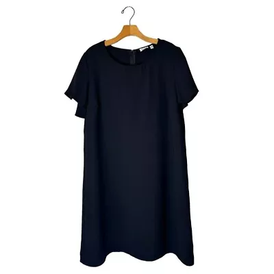 Shoshanna Cest Nous Dress Womens 2X Black Round Neck Short Flutter Sleeve A Line • $31.99