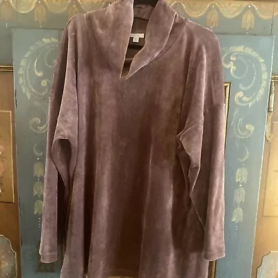 J. Jill Pure Womens Size 2X Top Long Sleeve Cowl Neck Velour Pullover Shirt • $25