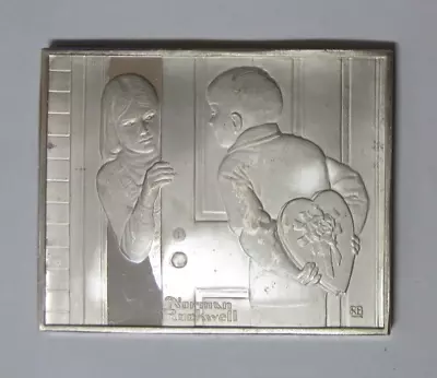 Norman Rockwell's Fondest Memories ~ The First Date ~ .925 Silver 99.1g Art Bar • $90.25