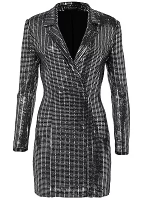 $65 • Buy Zara Black Sequin Blazer Dress Size Small NWT Brand New