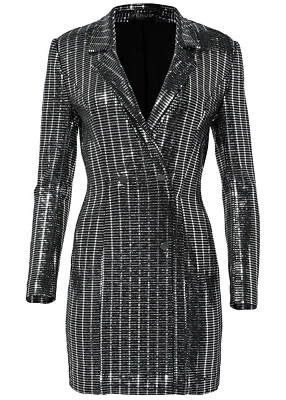 $65 • Buy Zara Black Sequin Blazer Dress Size Small NWT Brand New
