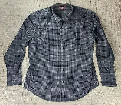 UNTUCKit Lucente Mens Long Sleeve Button Up Shirt Navy Check - PICK SIZE • $29.95