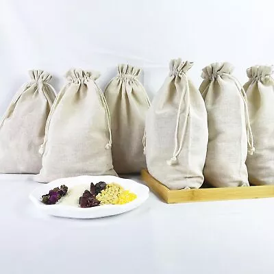 8x10 Inch Cotton Muslin Drawstring Candy Gift Storage Bags 15 PCS • $16.77
