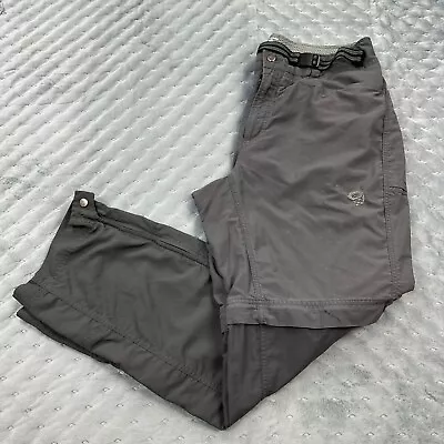 Mountain Hardwear Pants Mens Large Gray Nylon Belted Convertible Outdoor Hiking • $17.77