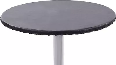 Yourtablecloth Heavy Duty Vinyl Round Fitted Tablecloth (Table Cover) With... • $38.99