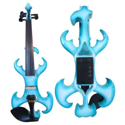 New Model Solid Wood Crazy-4 SONG Brand Blue 5 Strings Electric Violin 4/4 • $473.79