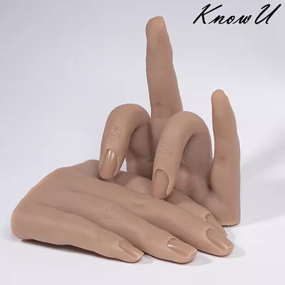 KnowU Silicone Hand Model Nail Art Practice Display 3D Adult Mannequin Moveable • $42