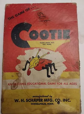 Vintage 1940's W.H. Schaper Cootie Game In The Original Box • $1.99