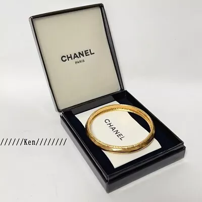 CHANEL Bracelet Bangle AUTH Coco Mark CC Chain Gold Logo Vintage 20cm Rare F/S • $398.99