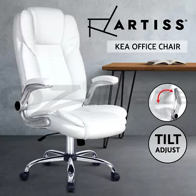 Artiss Office Chair Leather Executive Computer Gaming Chairs Black White Beige • $129.95