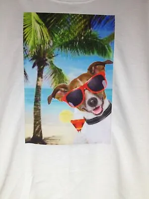 £12.99 • Buy  SUBLIMATION  Hand Designed  Jack Russell On The Beach With A Cocktail