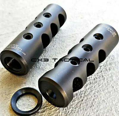 .223 Muzzle Brake Long Comp Competition Brake Engraved 1/2x28 TPI With Washer • $31.99