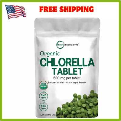 Organic Chlorella Tablets/Broken Cell WallRich In Vegan Protein&Vitamins/Pure.. • $39.95