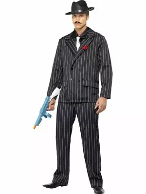 Mens Zoot Suit Fancy Dress Costume Gangster Mob Mafia Dress Up 40's • £34.24