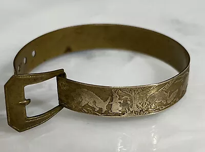 Vintage Childs Metal Buckle Bracelet Nursery Rhyme Etched • $29